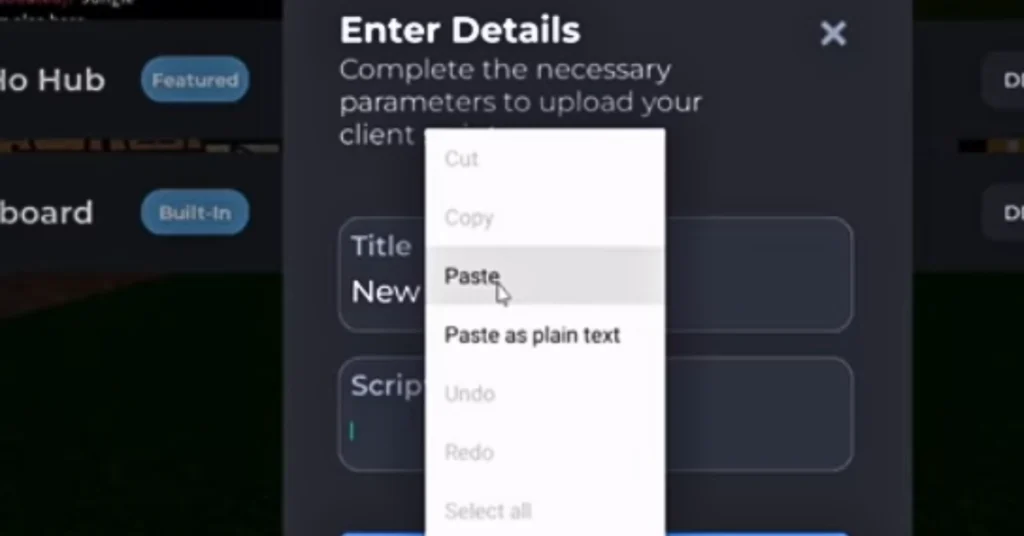 paste the code in the delta executor