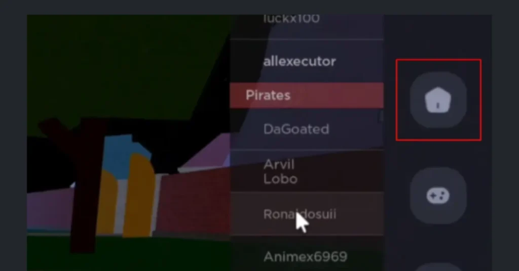 Click on the executor icon