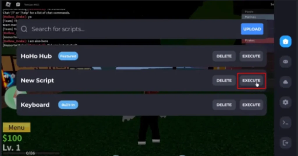 click on the Execute